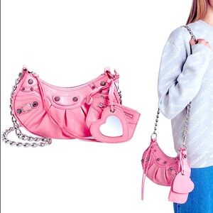 NEW🔥BALENCIAGA XS Le Cagole Crinkle Leather Shoulder Bag🔥